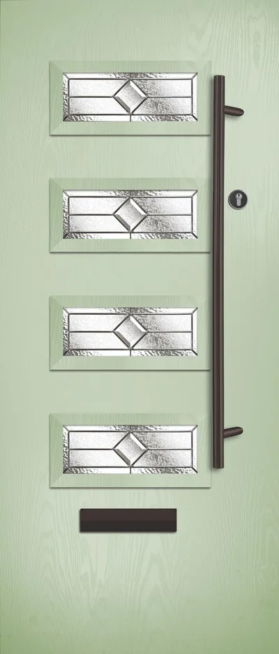 Saturn composite door in Chartwell with Simplicity glass, Flush