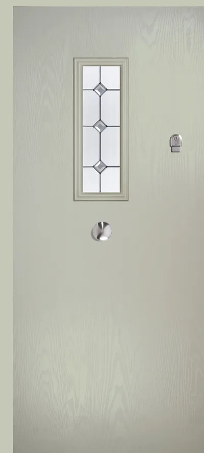 Solar composite door in Embers with Reflections glass, Flush