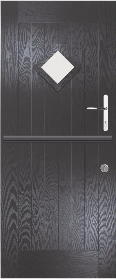 Polaris & Mercury Stable composite door in Anthracite with Satin glass, Polaris Diamond Farmhouse