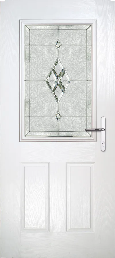 Super Nova composite door in White with Tri Bevel glass
