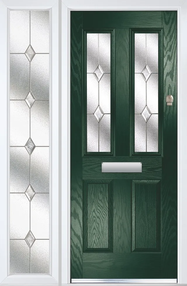 Meteor in Green with a side panel, Classic glass Meteor in Green with a side panel, Classic glass