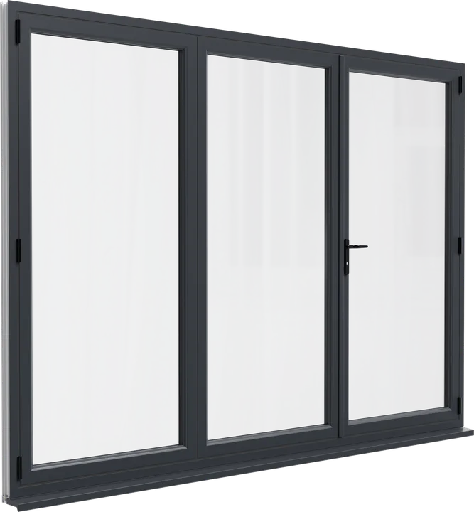 Alumina bi-fold door in Anthracite Grey