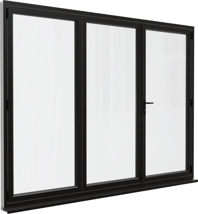 Alumina bi-fold door in Black/Brown