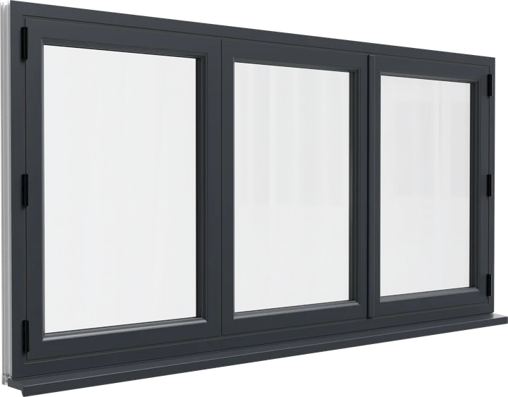 Bi-fold window in Anthracite Grey