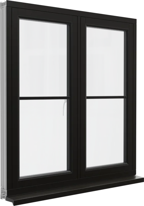 Flush sash window in Black/Brown