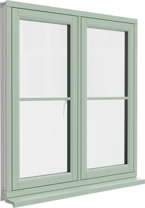 Flush sash window in Chartwell Green