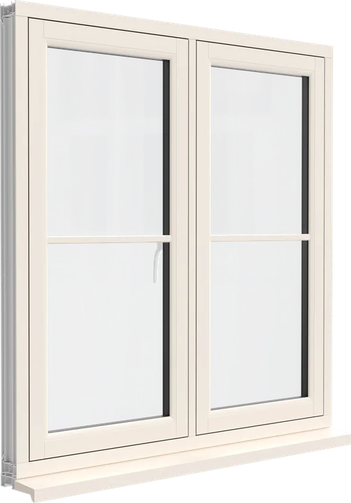 Flush sash window in Cream