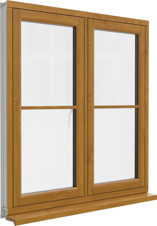 Flush sash window in Golden Oak