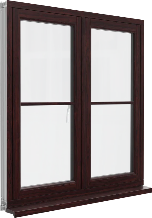Flush sash window in Rosewood