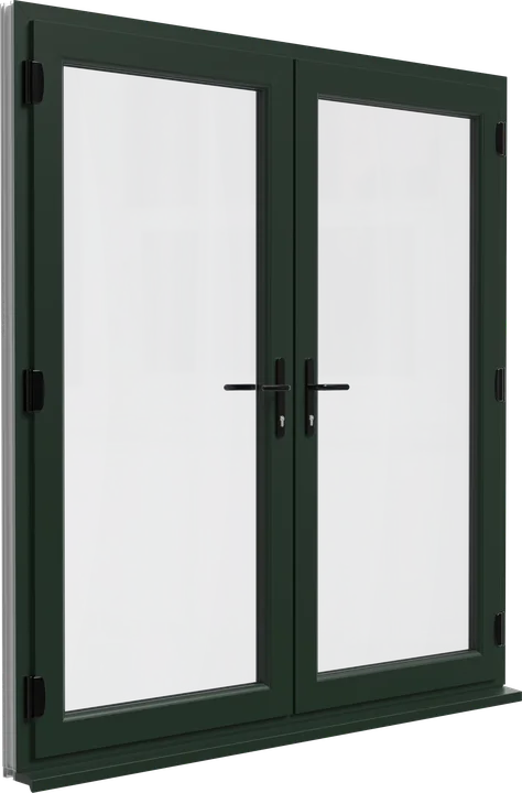 French doors in Dark Green
