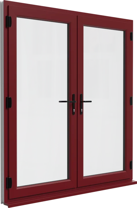 French doors in Dark Red